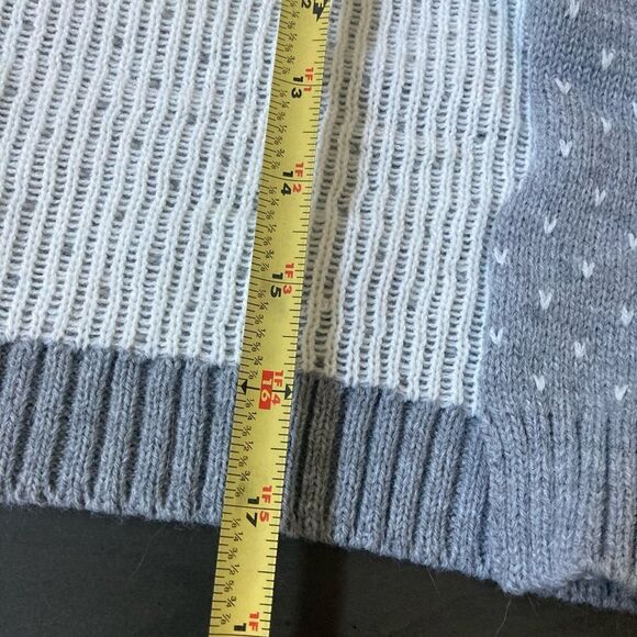 Fair Isle Hearts Gray Pom Pom Pet Nordic Holiday Valentine Dog Pet Sweater - Picture 4 of 4